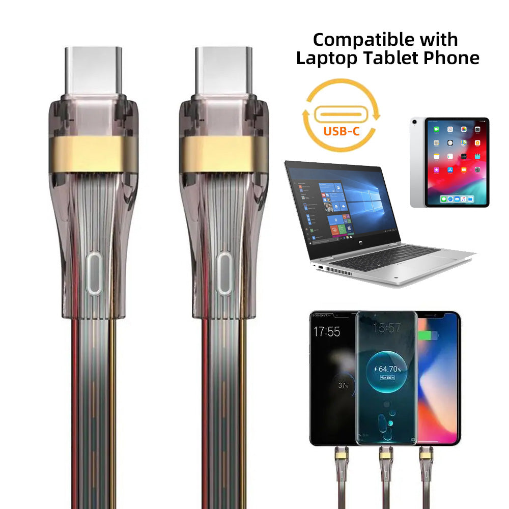 UC-003-FL-1.0M 1m USB-C to USB-C Flat Power Cable USB2.0 65W Fast Charge Laptop Tablet Phone Data Cable UC-003-FL-1.0M 1m USB-C to USB-C Flat Power Cable USB2.0 65W Fast Charge Laptop Tablet Phone Data Cable